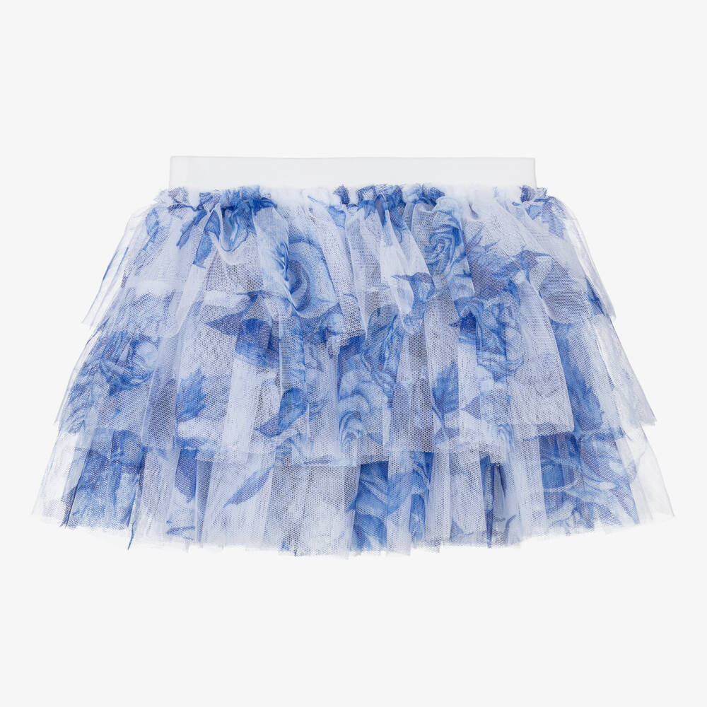 Angel's Face-Baby Girls Blue Floral Tulle Skirt | Childrensalon Outlet