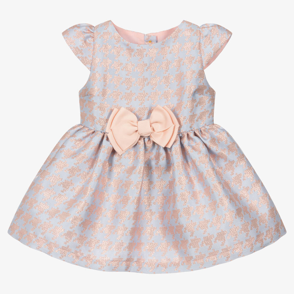 Angel's Face - Baby Girls Blue & Pink Houndstooth Dress | Childrensalon