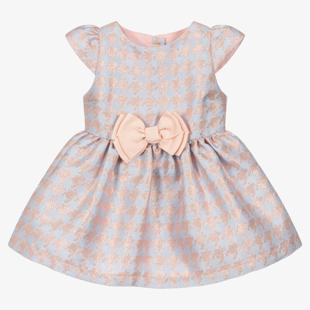 Angel's Face - Hahnentritt-Babykleid in Blau/Rosa | Childrensalon