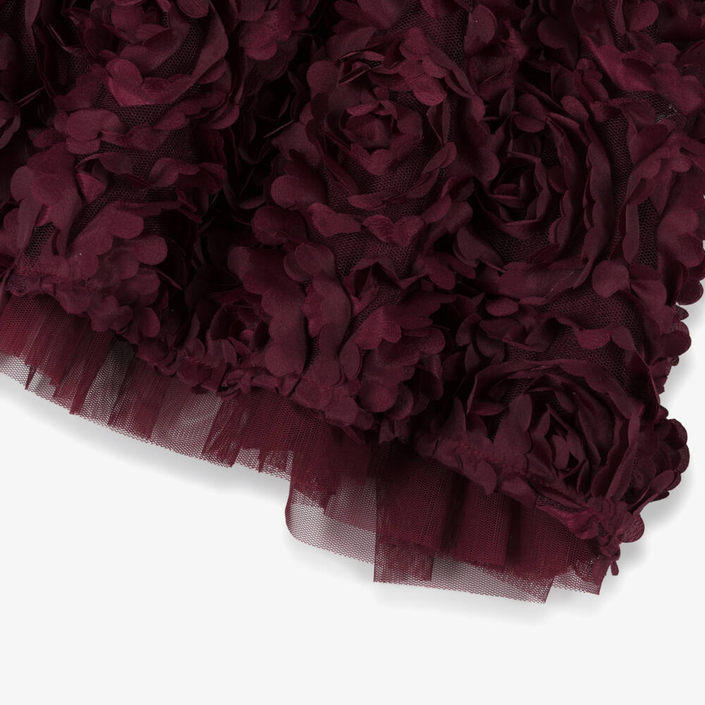 Angel's Face-Baby Girls Burgundy Red Tulle Roses Dress | Childrensalon Outlet