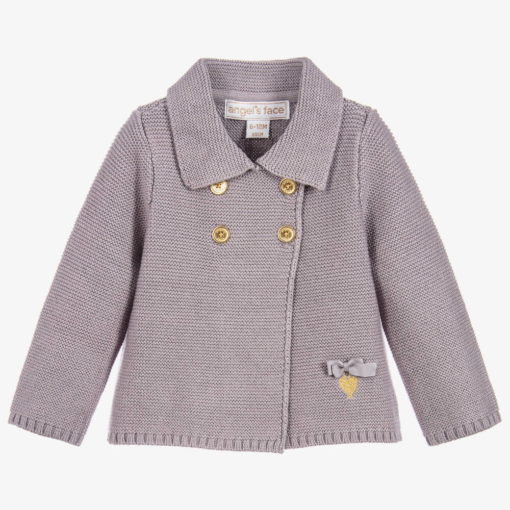 Angel's Face - Baby Girls Grey Cardigan  | Childrensalon