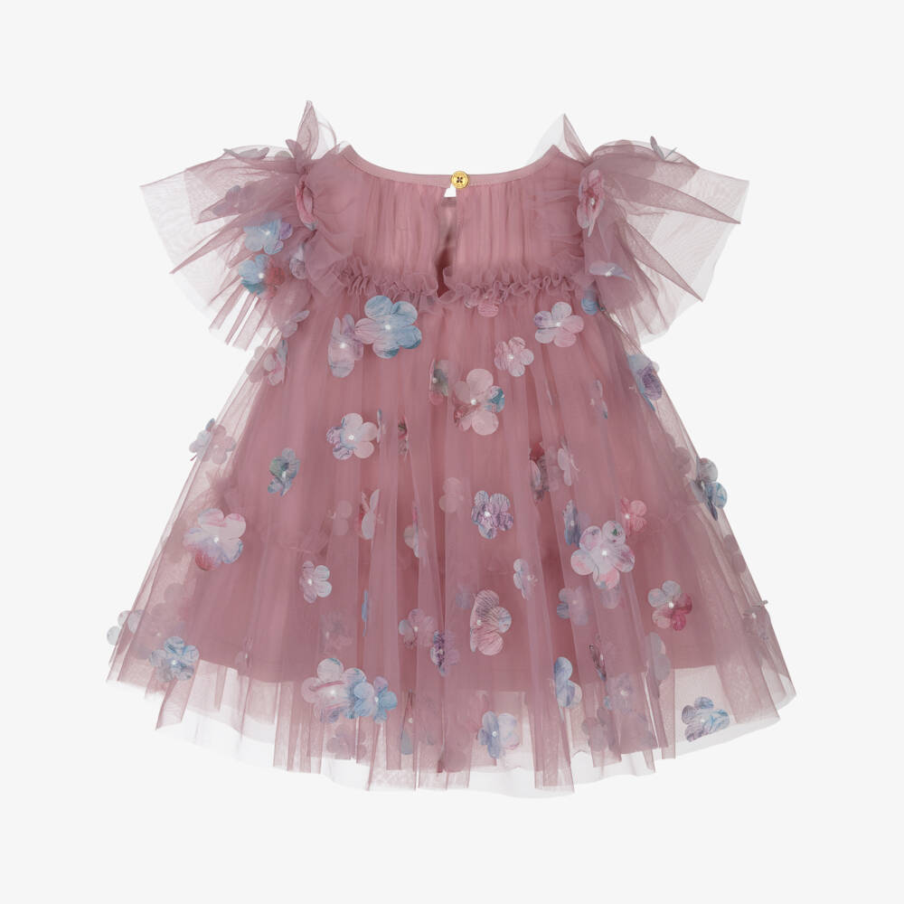 Angel's Face-Baby Girls Lilac Pink Tulle Flowers Dress | Childrensalon Outlet
