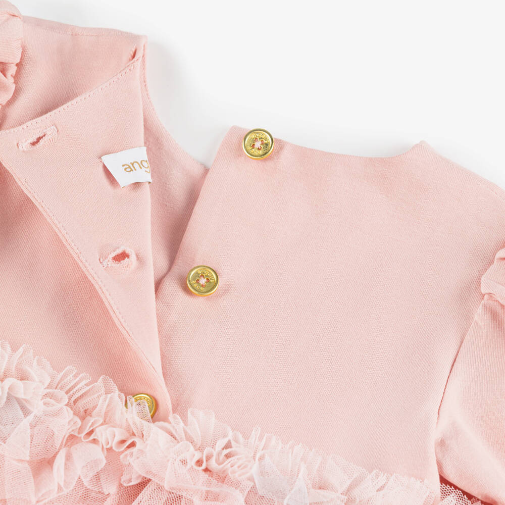 Angel's Face-Baby Girls Pale Pink Tulle Ruffle Dress | Childrensalon Outlet