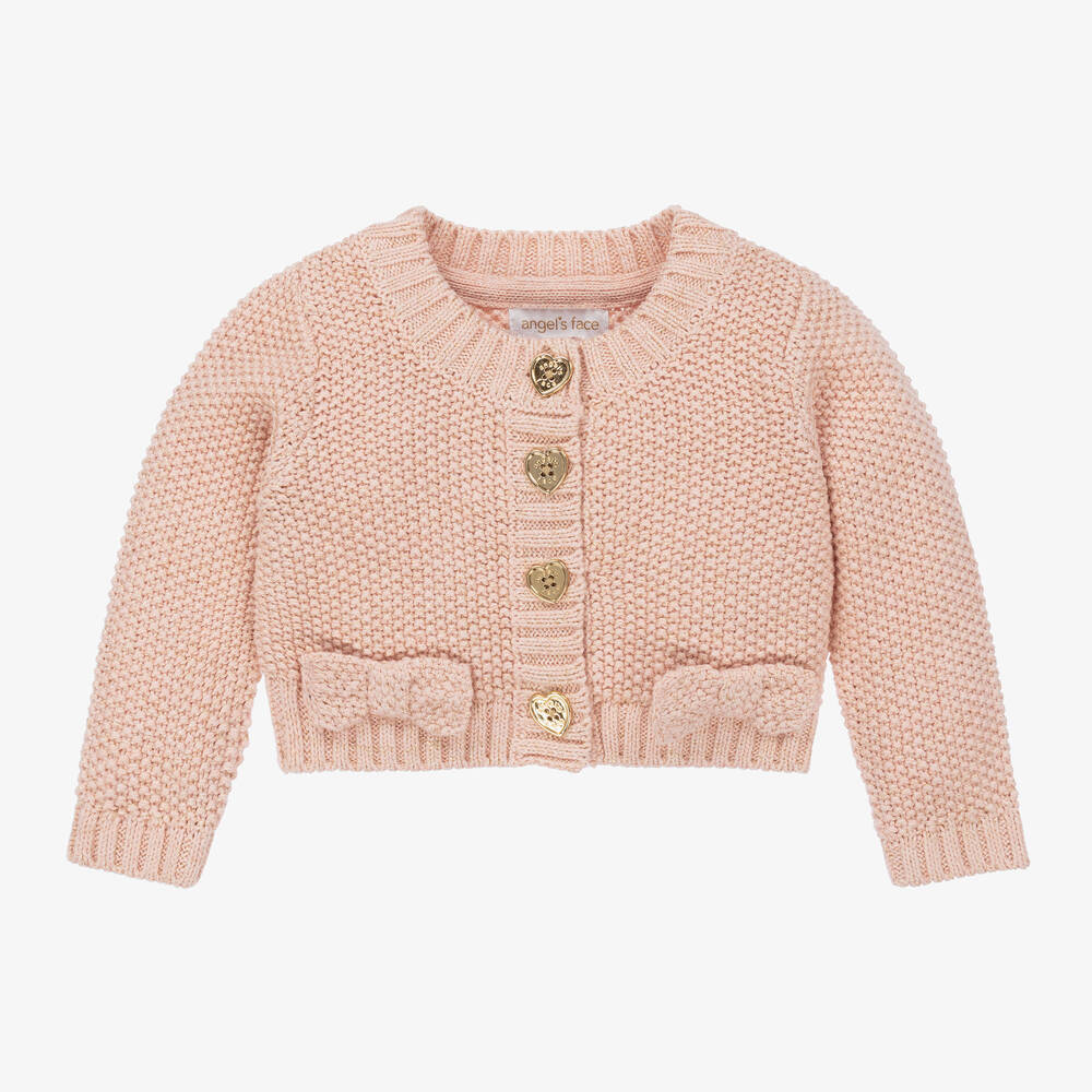 Baby Girls Pink Cotton Knit Cardigan