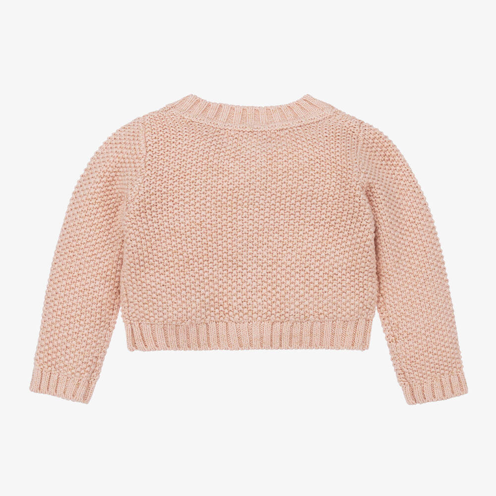 Angel's Face-Baby Girls Pink Cotton Knit Cardigan | Childrensalon Outlet