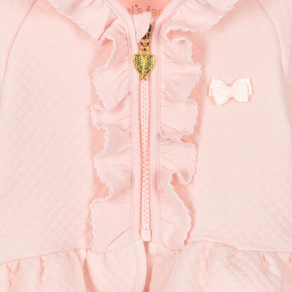 Angel's Face-Baby Girls Pink Cotton Ruffle Tracksuit | Childrensalon Outlet