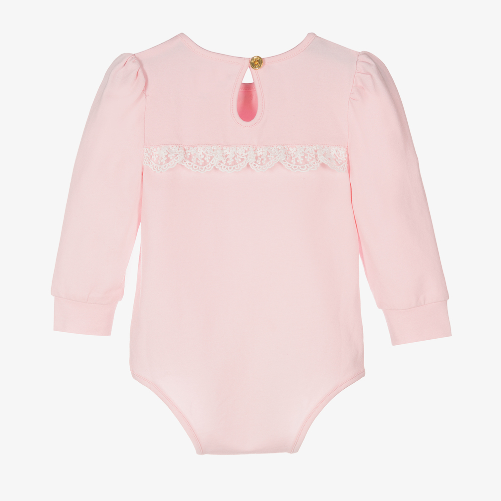 Angel's Face - Baby Girls Pink Lace Bodysuit | Childrensalon Outlet