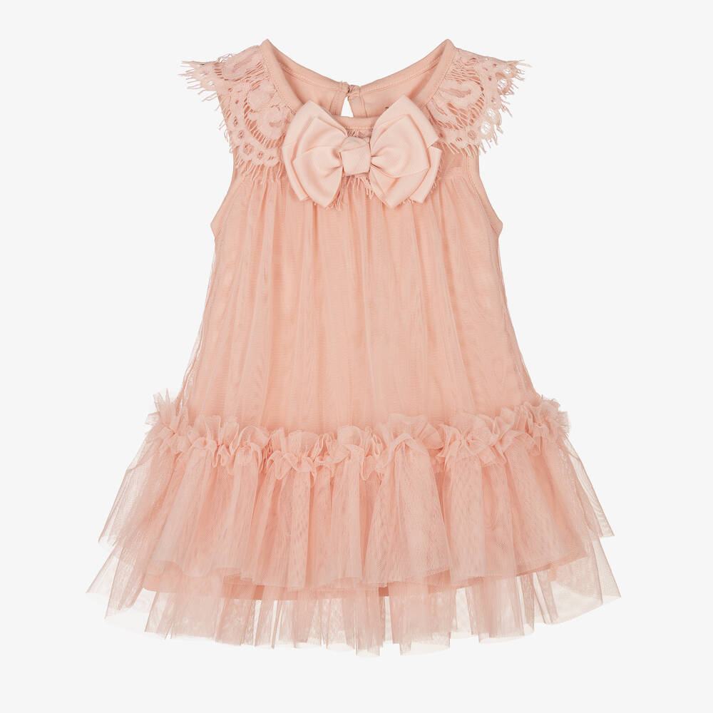 Angel's Face - Розовое платье из тюля с кружевом | Childrensalon