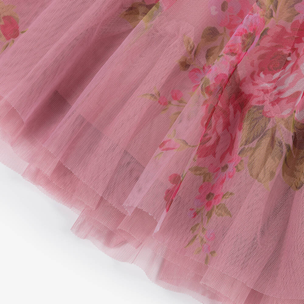 Angel's Face-Baby Girls Pink Tulle Rose Print Dress | Childrensalon Outlet