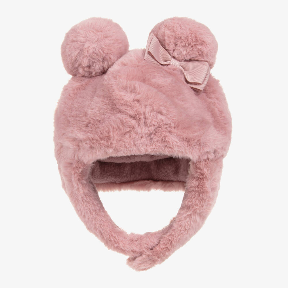 Angel's Face - Baby Girls Rose Pink Faux Fur Hat | Childrensalon