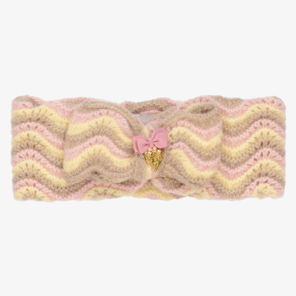 Angel's Face - Beige & Yellow Knit Headband | Childrensalon