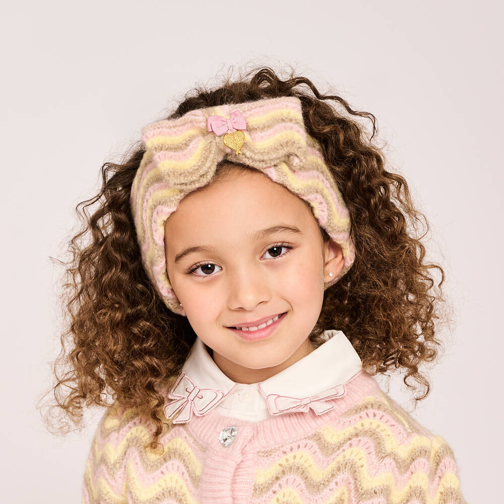 Angel's Face-Beige & Yellow Knit Headband | Childrensalon Outlet