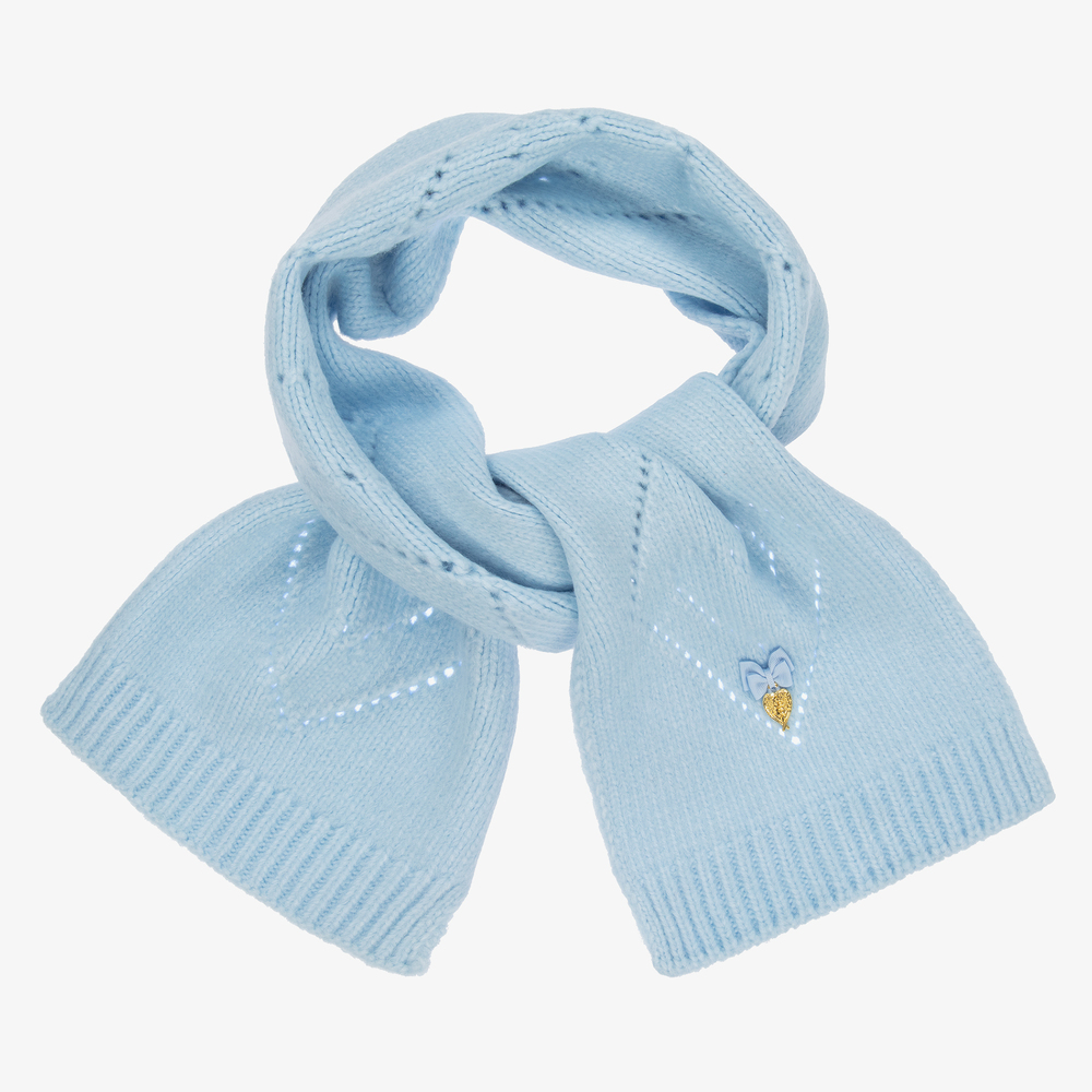 Angel's Face - Blauer Strickschal (130 cm) | Childrensalon