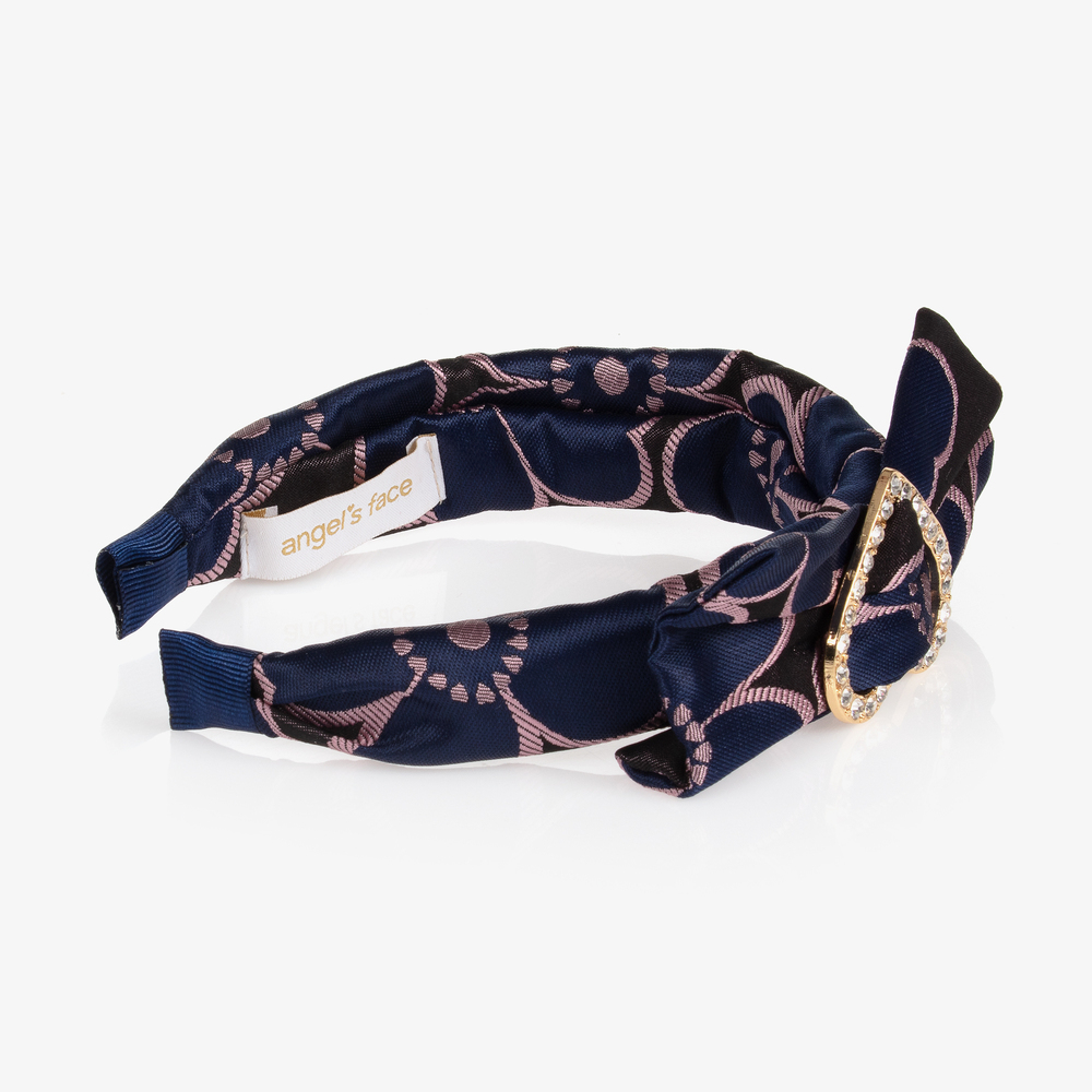 Angel's Face-Blue & Pink Floral Hairband | Childrensalon Outlet