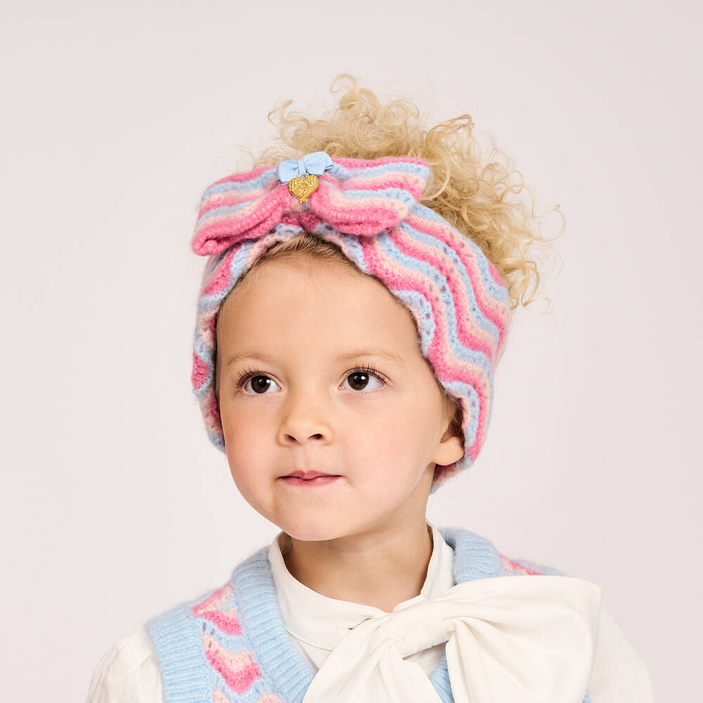 Angel's Face-Розово-голубая вязаная повязка на голову | Childrensalon Outlet