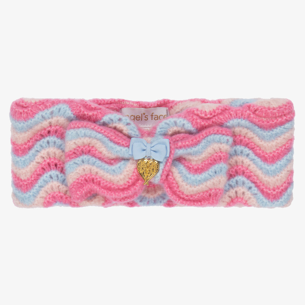 Angel's Face - Bandeau bleu et rose en maille | Childrensalon