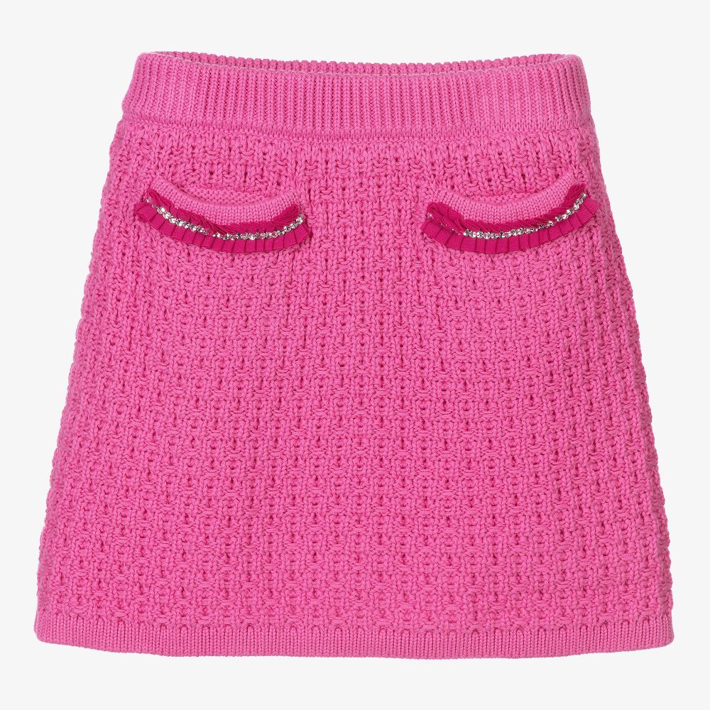 Angel's Face - Bright Pink Knitted Skirt  | Childrensalon
