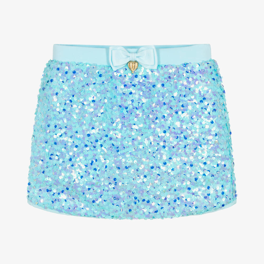 Angel's Face-Girls Aqua Blue Sequin Skirt | Childrensalon Outlet