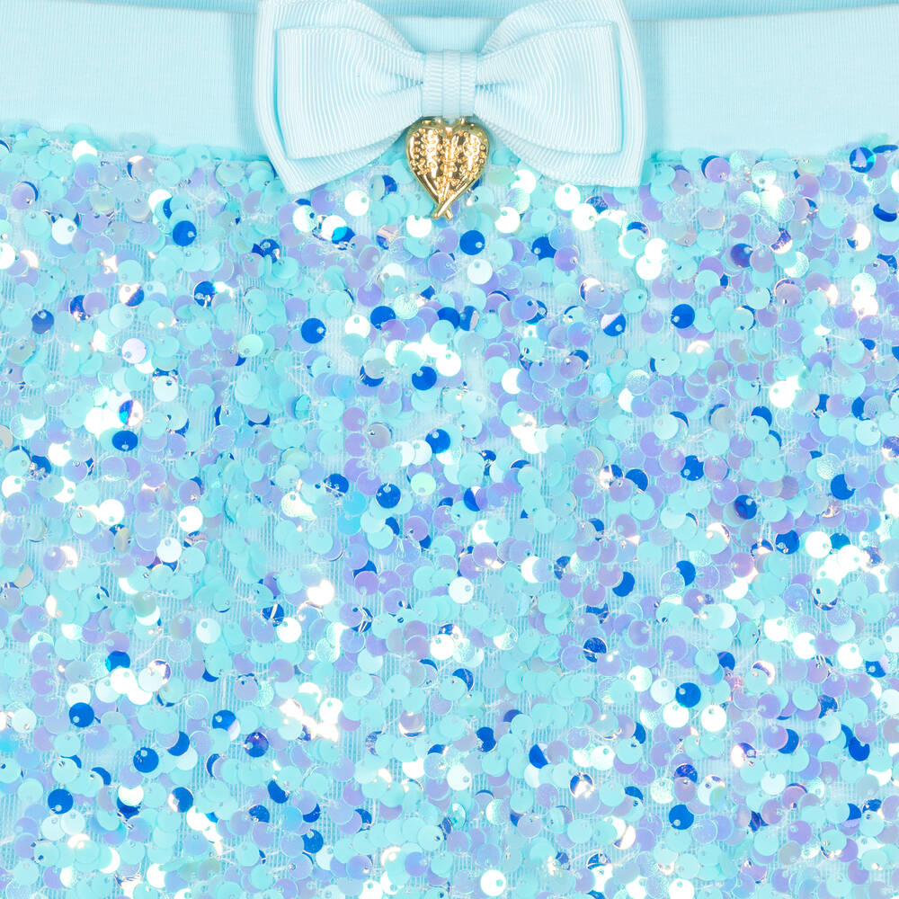Angel's Face-Girls Aqua Blue Sequin Skirt | Childrensalon Outlet