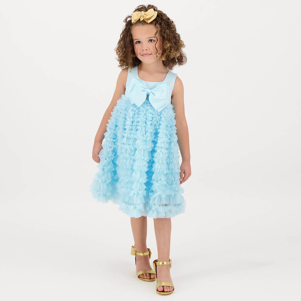 Angel's Face-فستان تول لون أزرق سماوي | Childrensalon Outlet