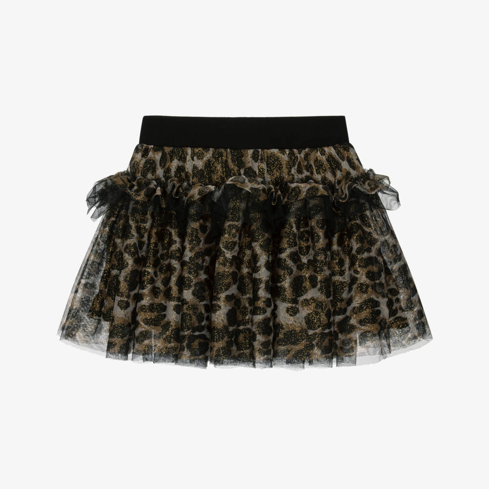 Angel's Face-Girls Beige, Black & Gold Glitter Tulle Skirt | Childrensalon Outlet