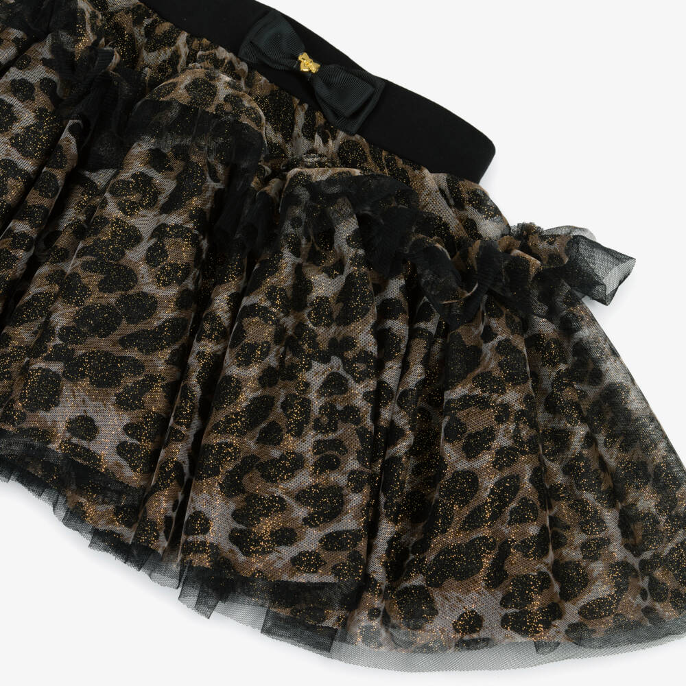 Angel's Face-Girls Beige, Black & Gold Glitter Tulle Skirt | Childrensalon Outlet