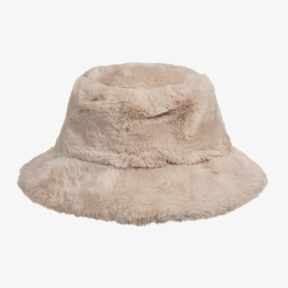 Angel's Face-Girls Beige Faux Fur Hat | Childrensalon Outlet