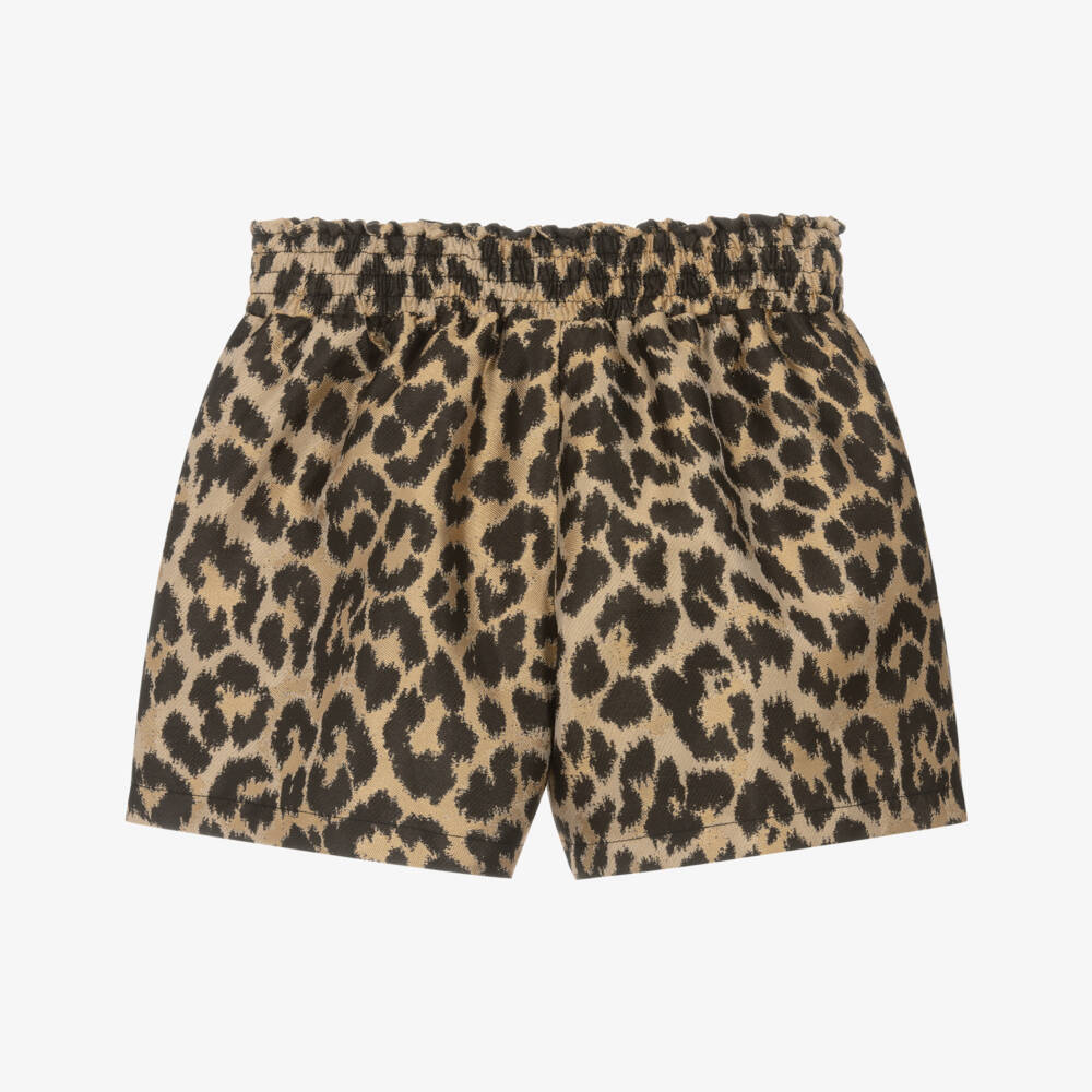 Angel's Face-Girls Beige, Gold & Black Leopard Jacquard Shorts | Childrensalon Outlet