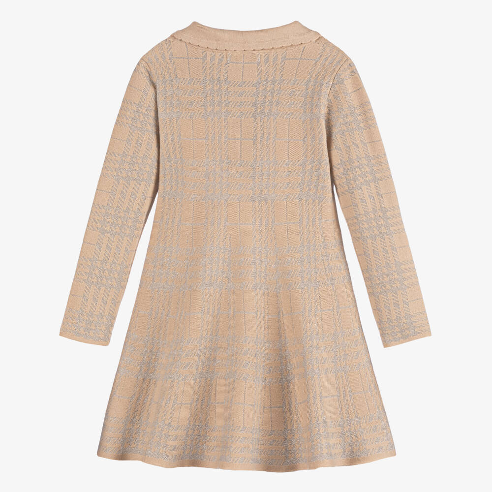 Angel's Face-Girls Beige Lurex Check Dress | Childrensalon Outlet