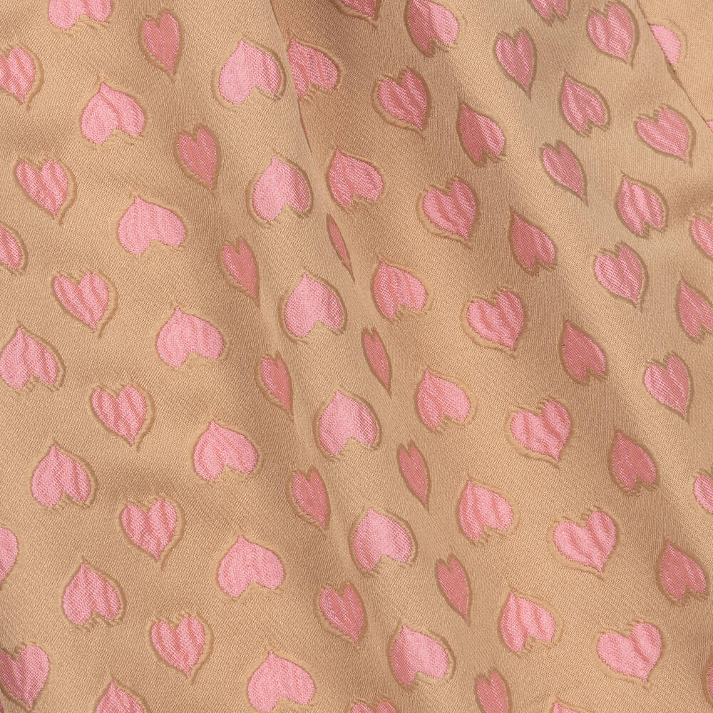 Angel's Face-Girls Beige & Pink Jacquard Hearts Dress | Childrensalon Outlet