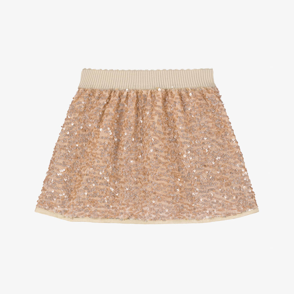 Angel's Face-Girls Beige-Pink Sequin Skirt | Childrensalon Outlet