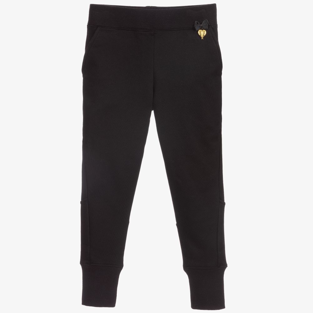 Angel's Face - Girls Black Cotton Joggers | Childrensalon