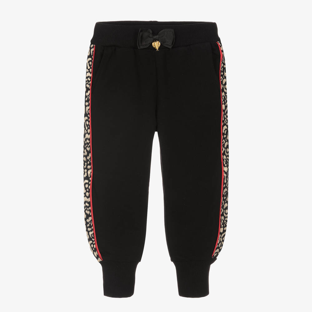 Angel's Face - Girls Black Cotton Joggers | Childrensalon