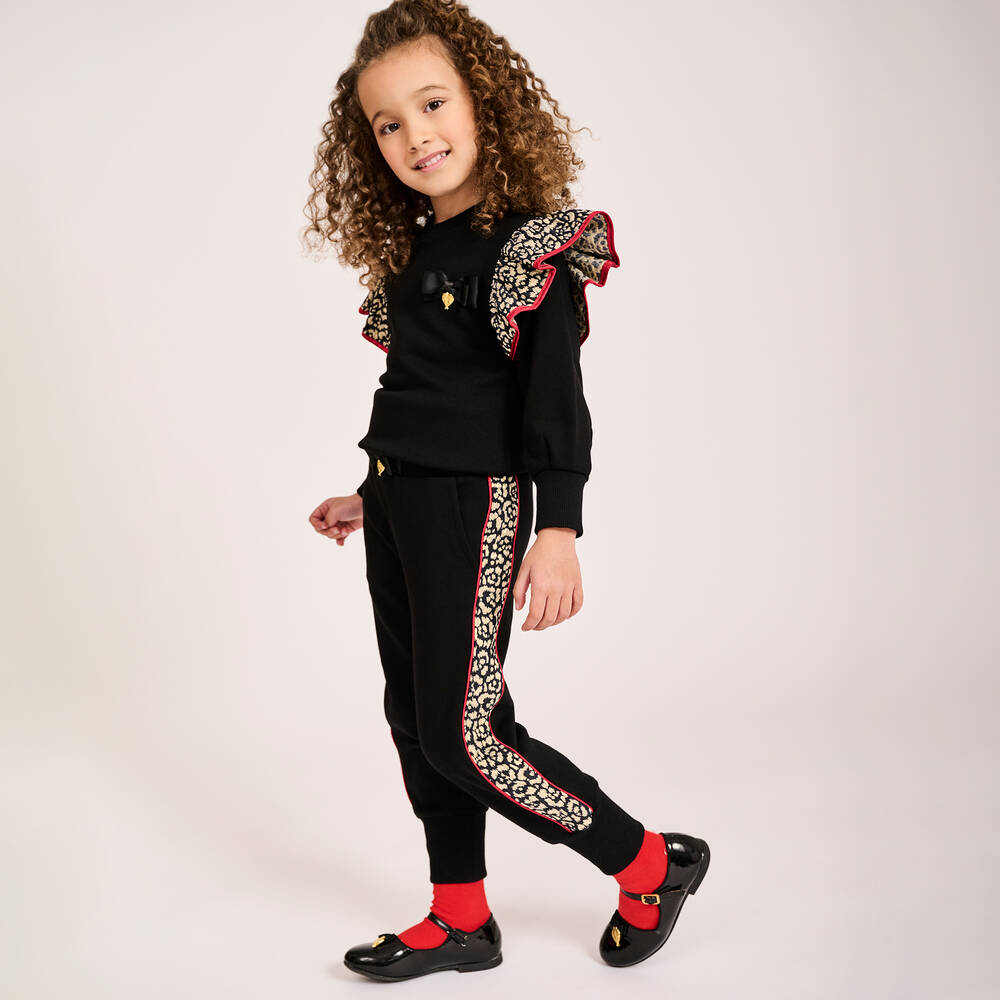 Angel's Face-Girls Black Cotton Joggers | Childrensalon Outlet