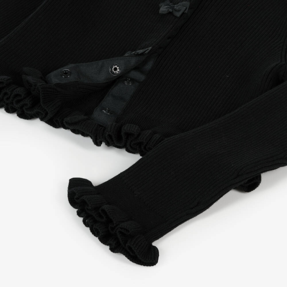 Angel's Face-Черный трикотажный кардиган из хлопка для девочек | Childrensalon Outlet