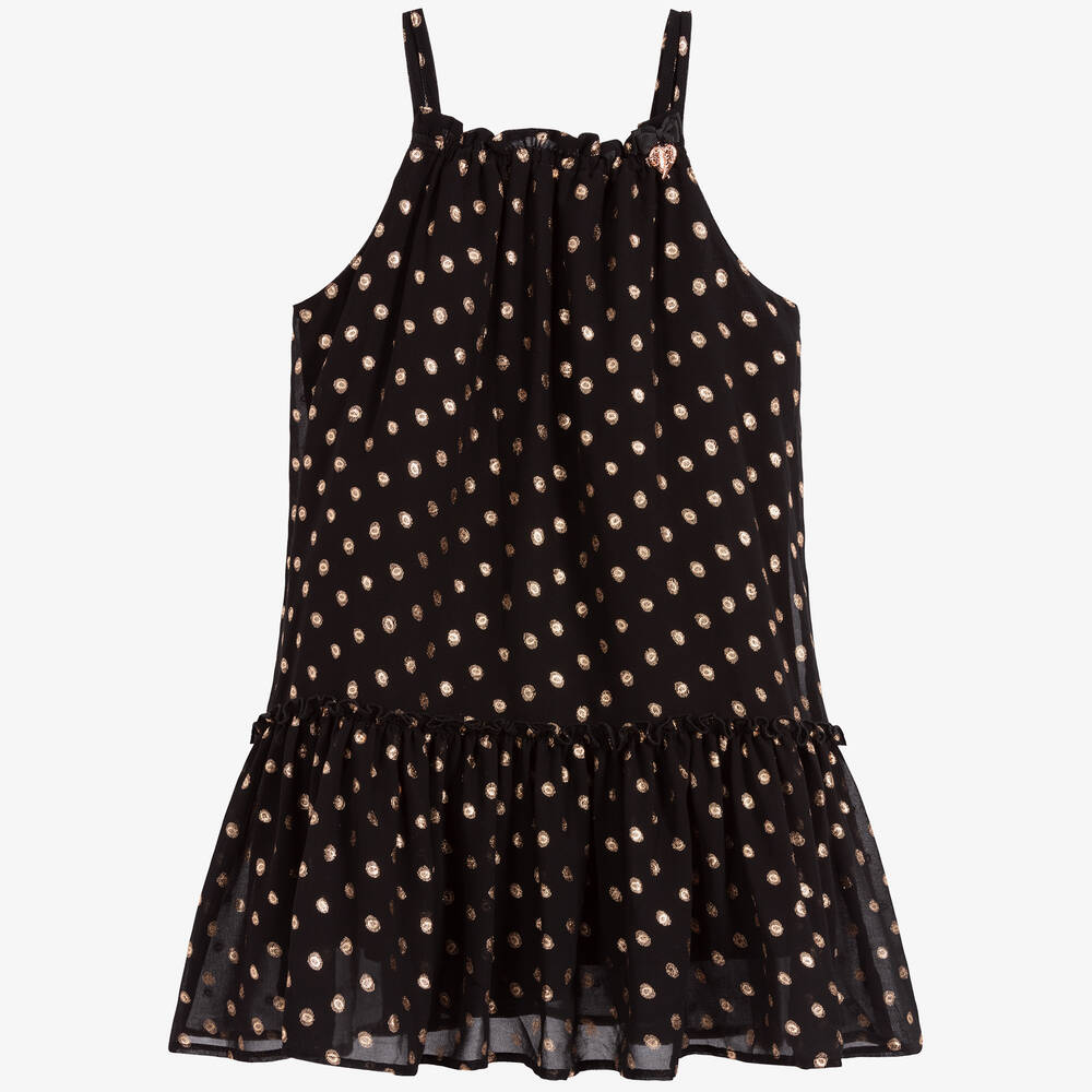 Angel's Face - Girls Black & Gold Dress | Childrensalon