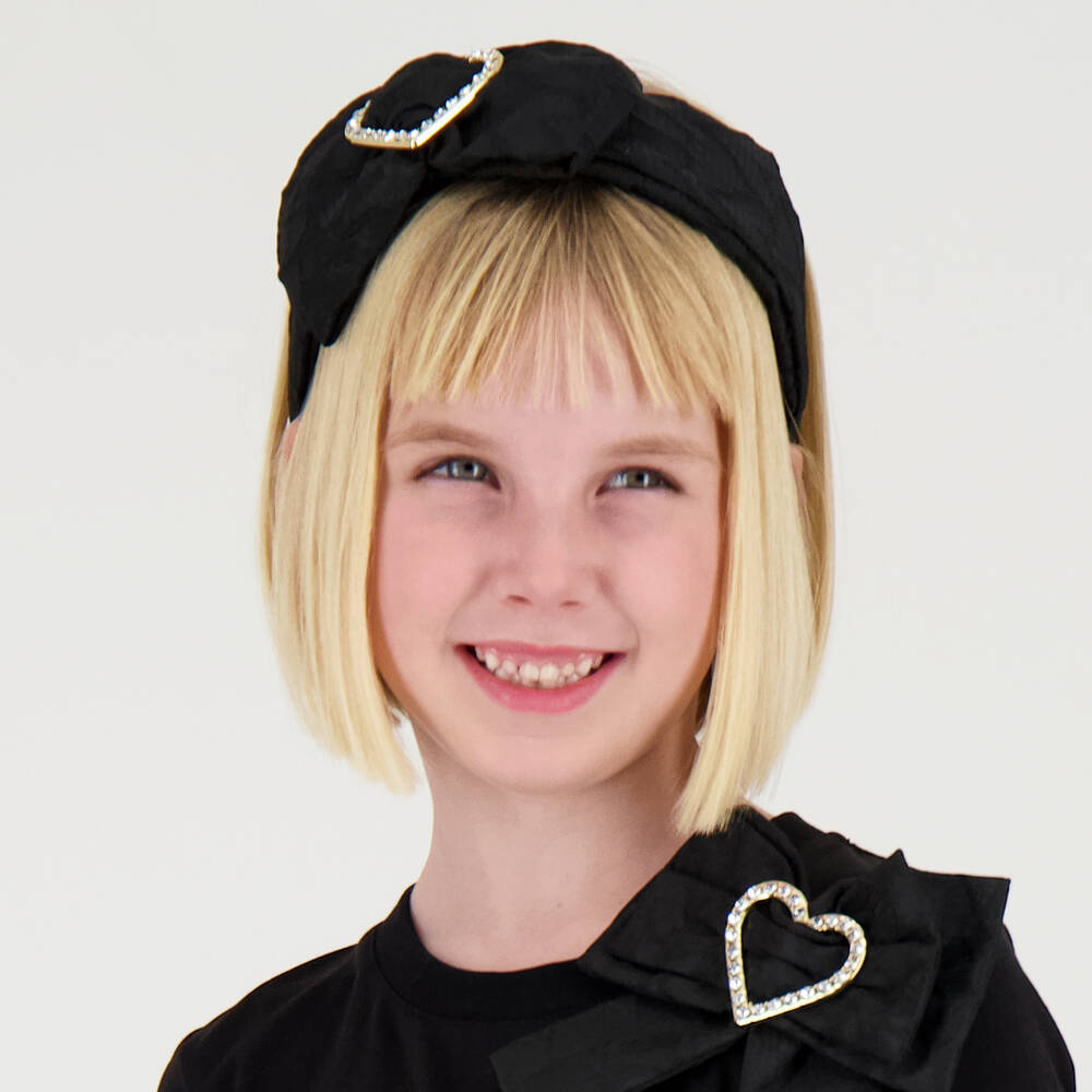 Angel's Face-Girls Black Jacquard Hairband | Childrensalon Outlet