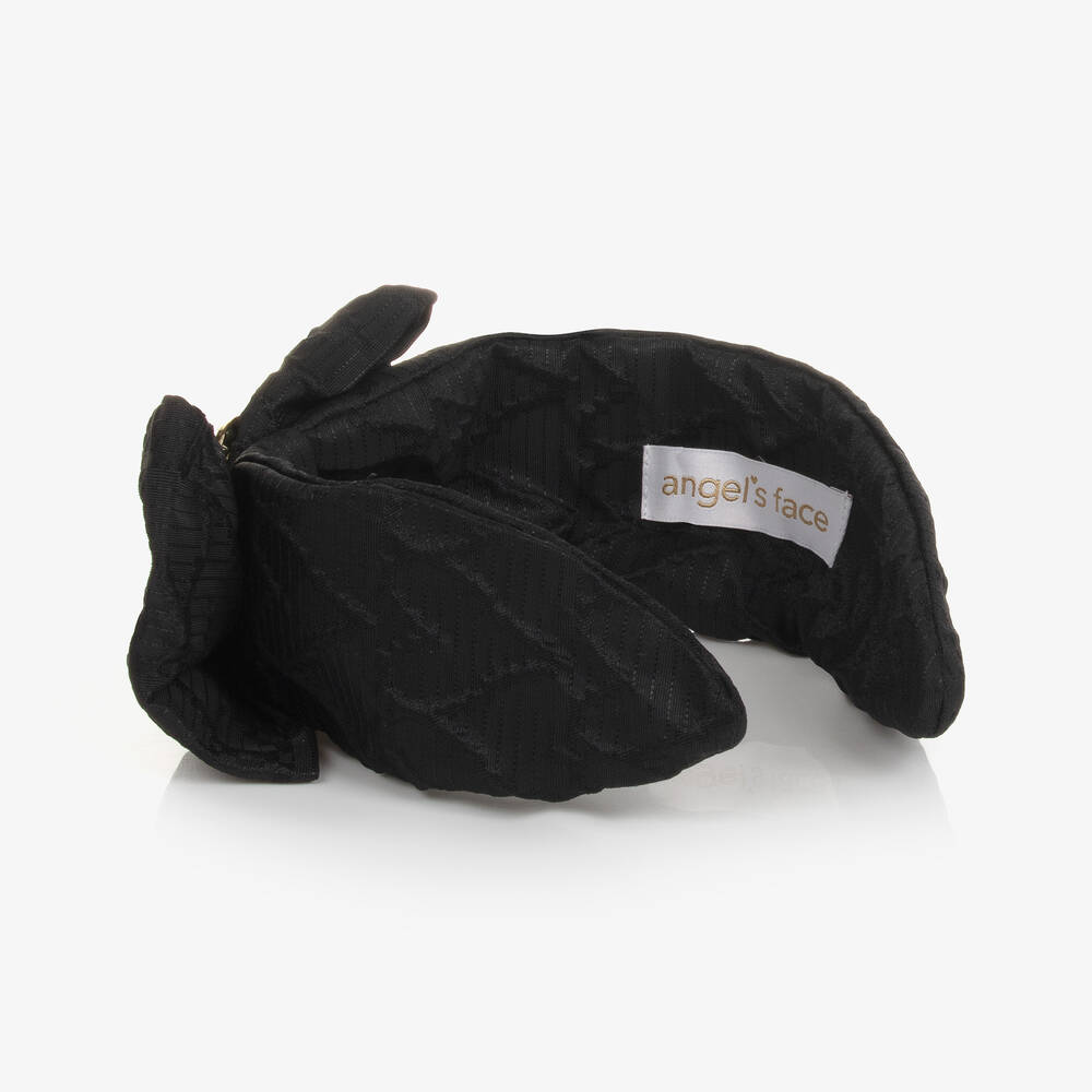 Angel's Face-Girls Black Jacquard Hairband | Childrensalon Outlet
