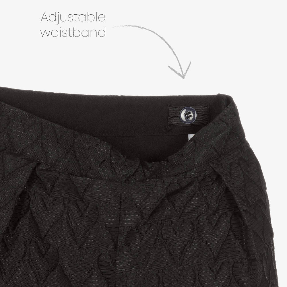 Angel's Face-Girls Black Jacquard Heart Shorts | Childrensalon Outlet