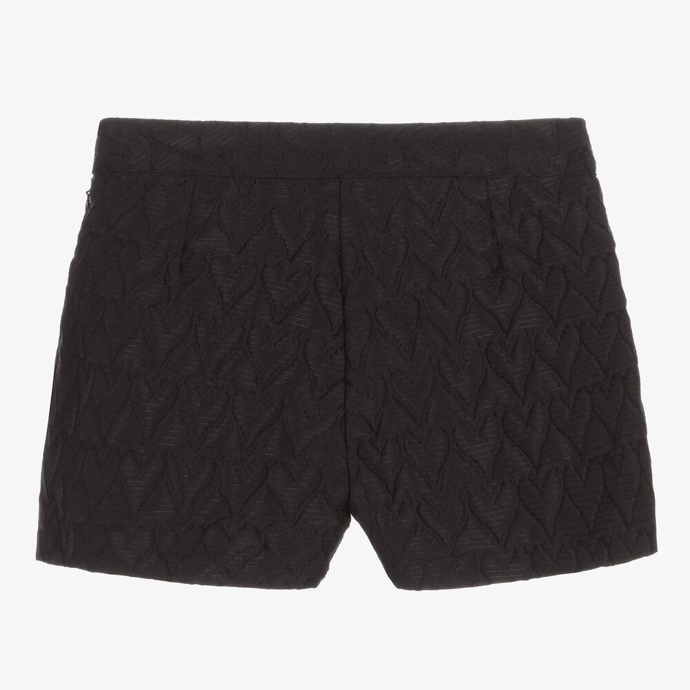 Angel's Face-Girls Black Jacquard Heart Shorts | Childrensalon Outlet