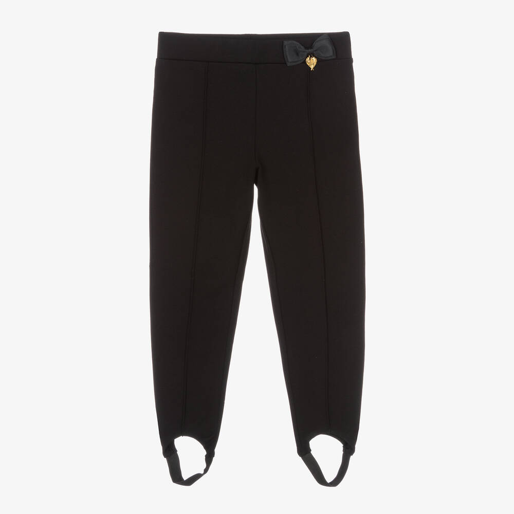 Angel's Face - Girls Black Jersey Stirrup Trousers | Childrensalon