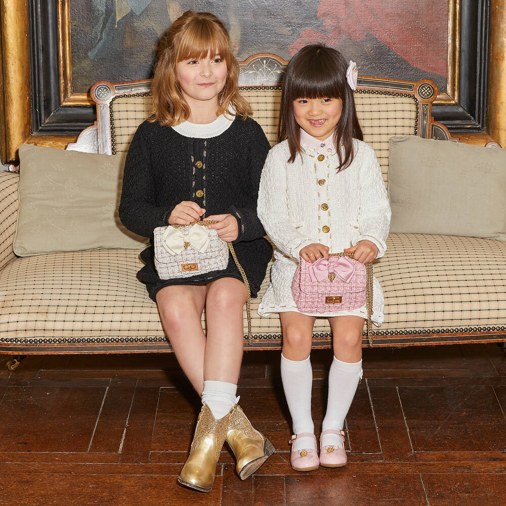 Angel's Face-تنورة قطن محبوك و شيفون لون أسود | Childrensalon Outlet