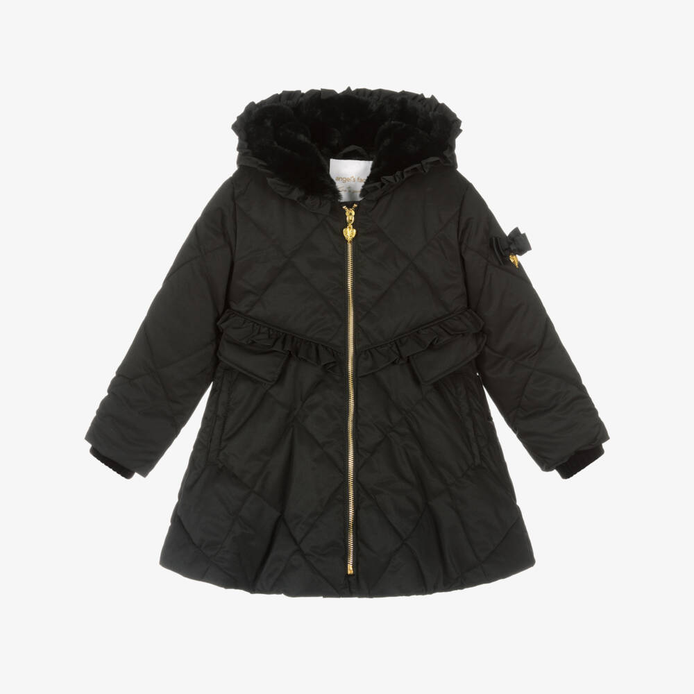 Angel's Face-Girls Black Quilted Coat | Childrensalon Outlet