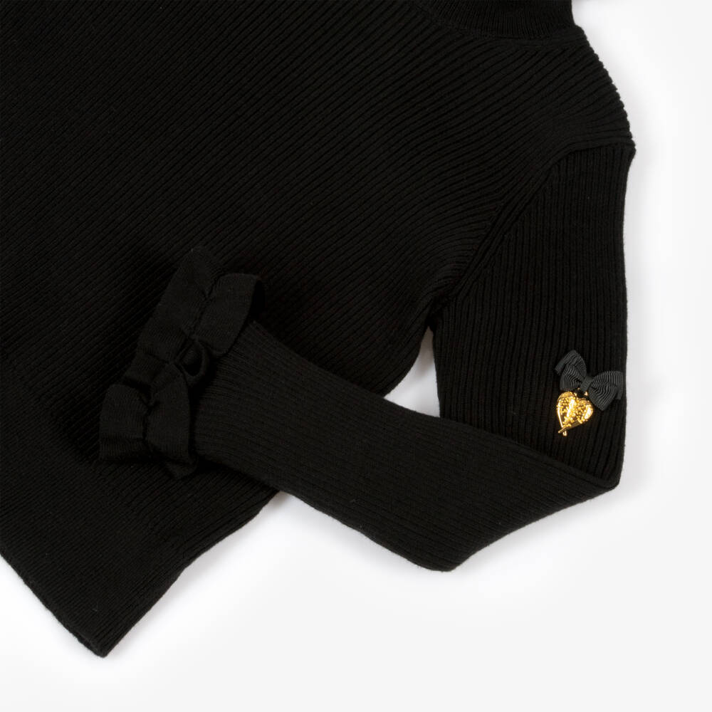 Angel's Face-Girls Black Ribbed Knit Rollneck | Childrensalon Outlet