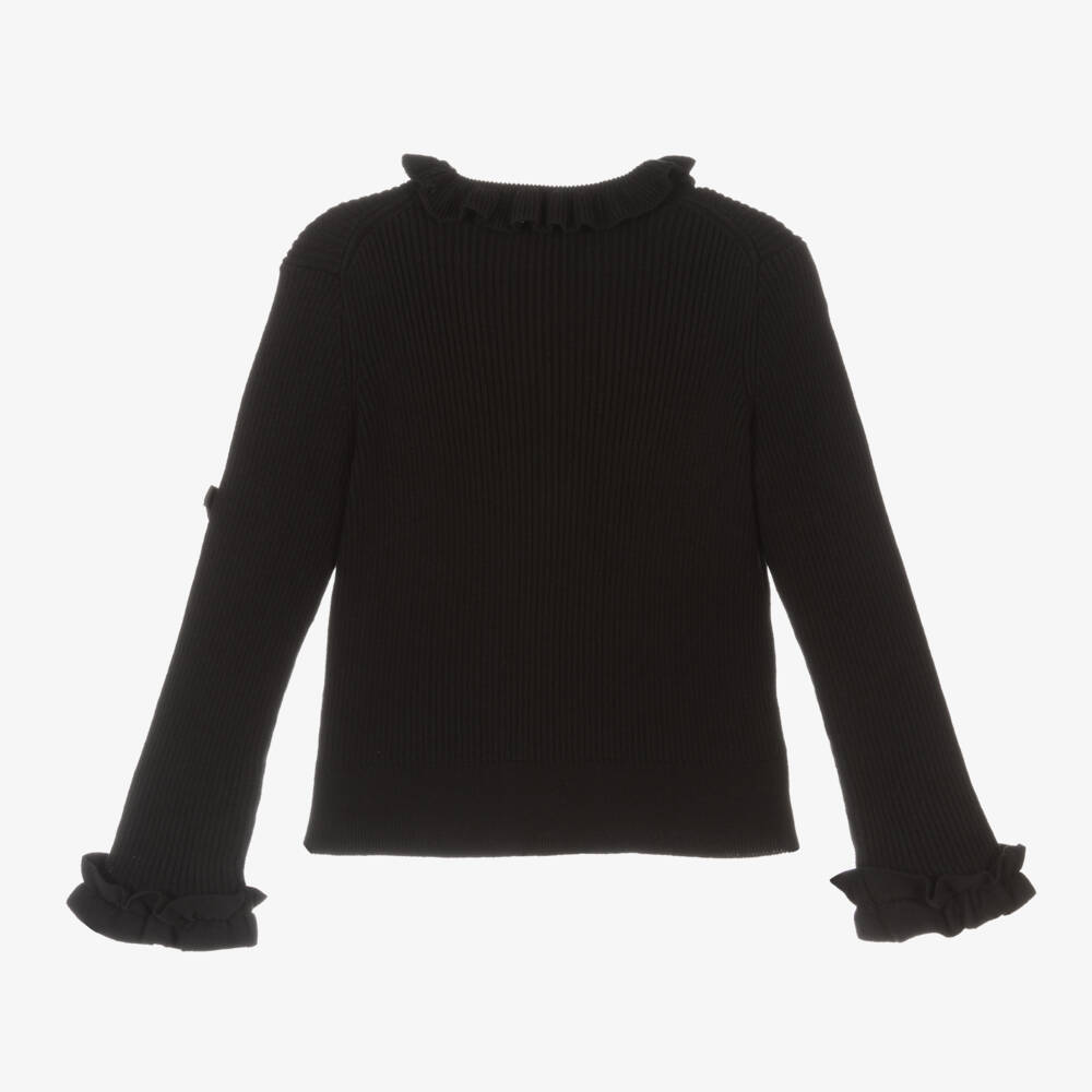 Angel's Face-Girls Black Ribbed Knit Rollneck | Childrensalon Outlet