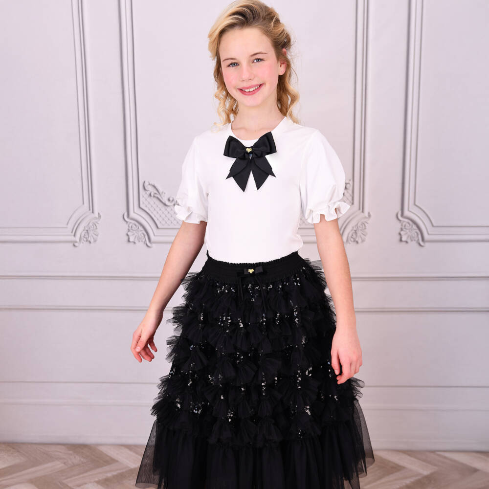 Angel's Face-Элегантная черная юбка с пайетками для девочек | Childrensalon Outlet