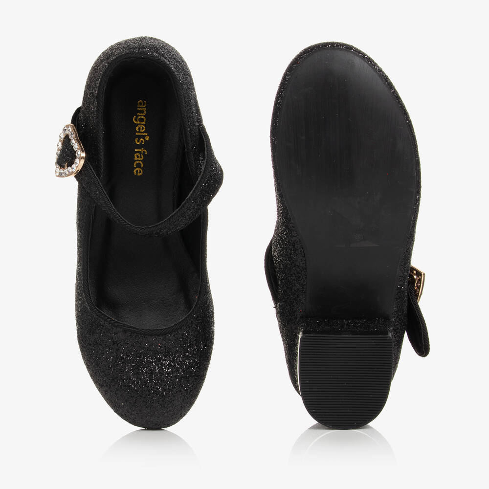 Girls black sparkly shoes deals