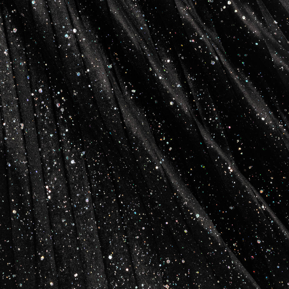 Angel's Face-تنورة قطيفة بكسرات لون أسود لامع | Childrensalon Outlet