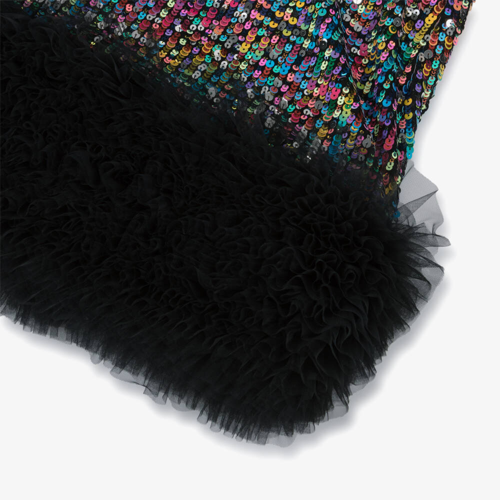 Angel's Face-Girls Black Tulle Dress with Pink & Blue Sequins | Childrensalon Outlet