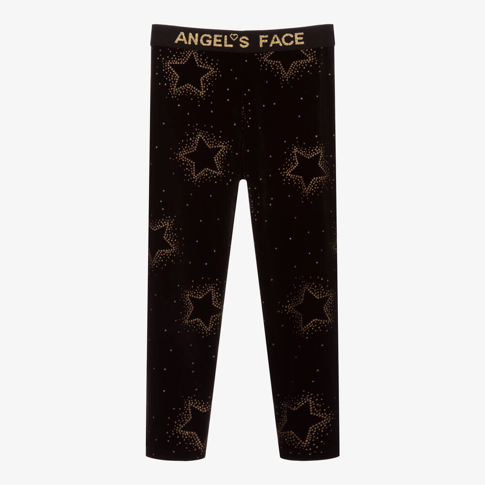 Angel's Face - ليقنز  قطيفة لون أسود للبنات | Childrensalon